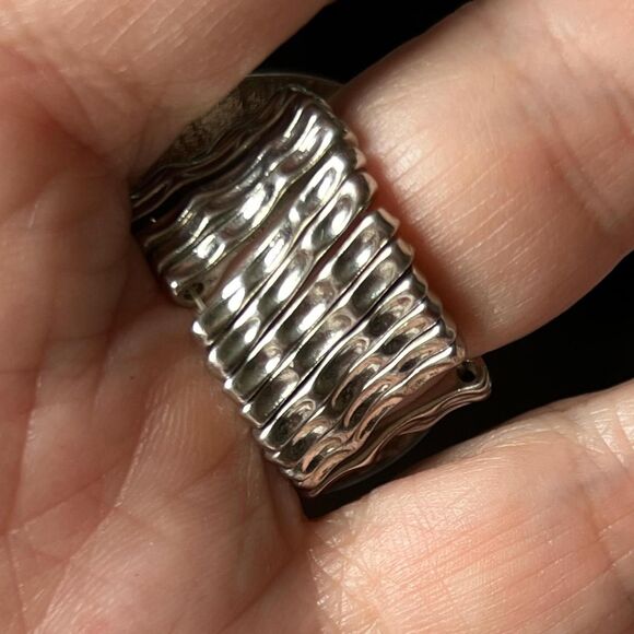 Vintage Ring - large orange stone surrounded by diamante and beads round finger - Picture 3 of 3